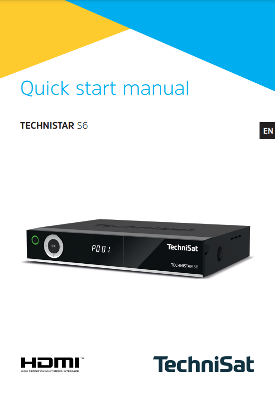 Technisat S6 Technistar HD Satellite Receiver English Manual